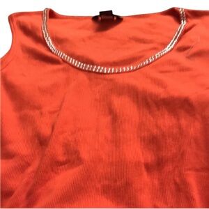 Victoria Sectet by Moda International size XL orange ribbed scoop neck tank top